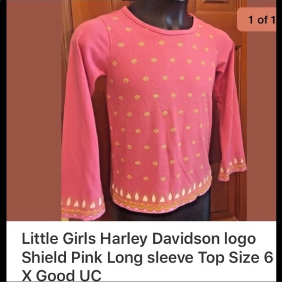 Harley-Davidson Other - Girl Harley Davidson logo pink long sleeve top 6X